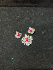 PENDANT SET CHAINS pendant set 129 DIAMOND RUBY