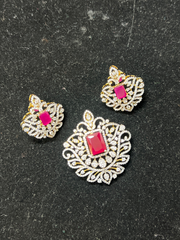 PENDANT SET CHAINS pendant set 129 DIAMOND RUBY