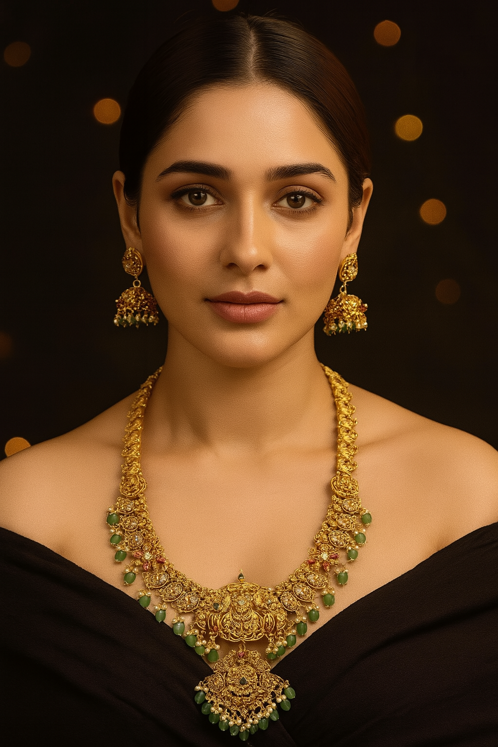 NECKLACE Long necklace 004 - NE004 NAKSHI AD STONE EMERALD