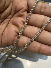 DORI AND CHAINS 2 line gold ball 4 dot chain DIAMOND 16-18 Inch