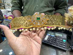 VADDANAM Wb117 GOLDEN STONE pearls