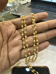 BEADS MALA AND CHAINS 2 line 3mm pearl mala Cream 16-18 Inch