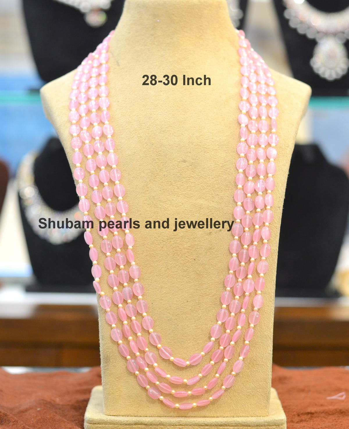BEADS MALA AND CHAINS ONEX BEADS MALA 030 BABY PINK 22-24