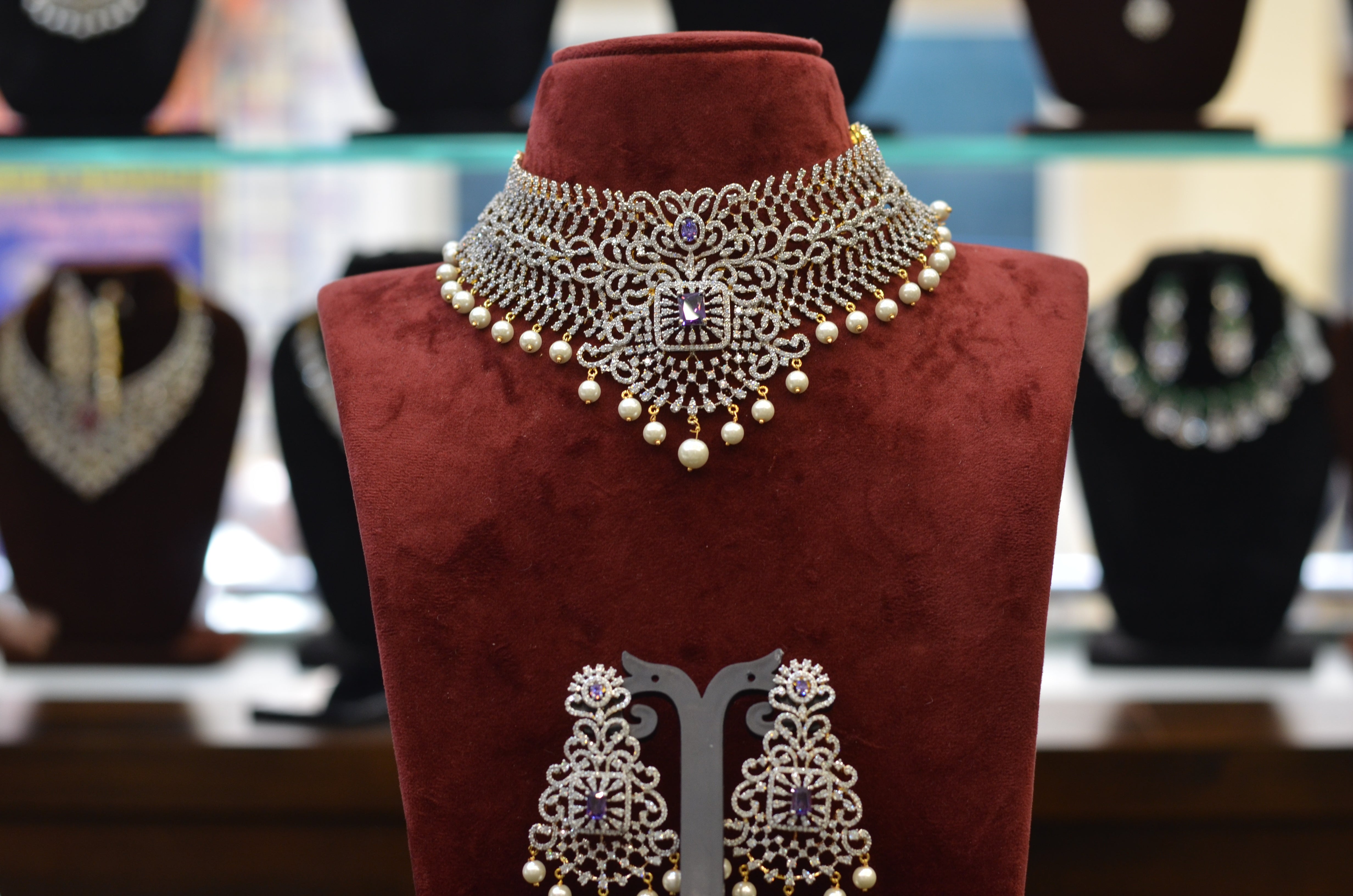 CHOKER Ch033 DIAMOND  EMETHYST PURPLE