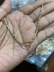 DORI AND CHAINS 3 twist 3 tone ITALIAN  16-18 Inch