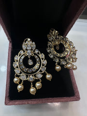 Earring Earrings 178 GOLDEN STONE WHITE