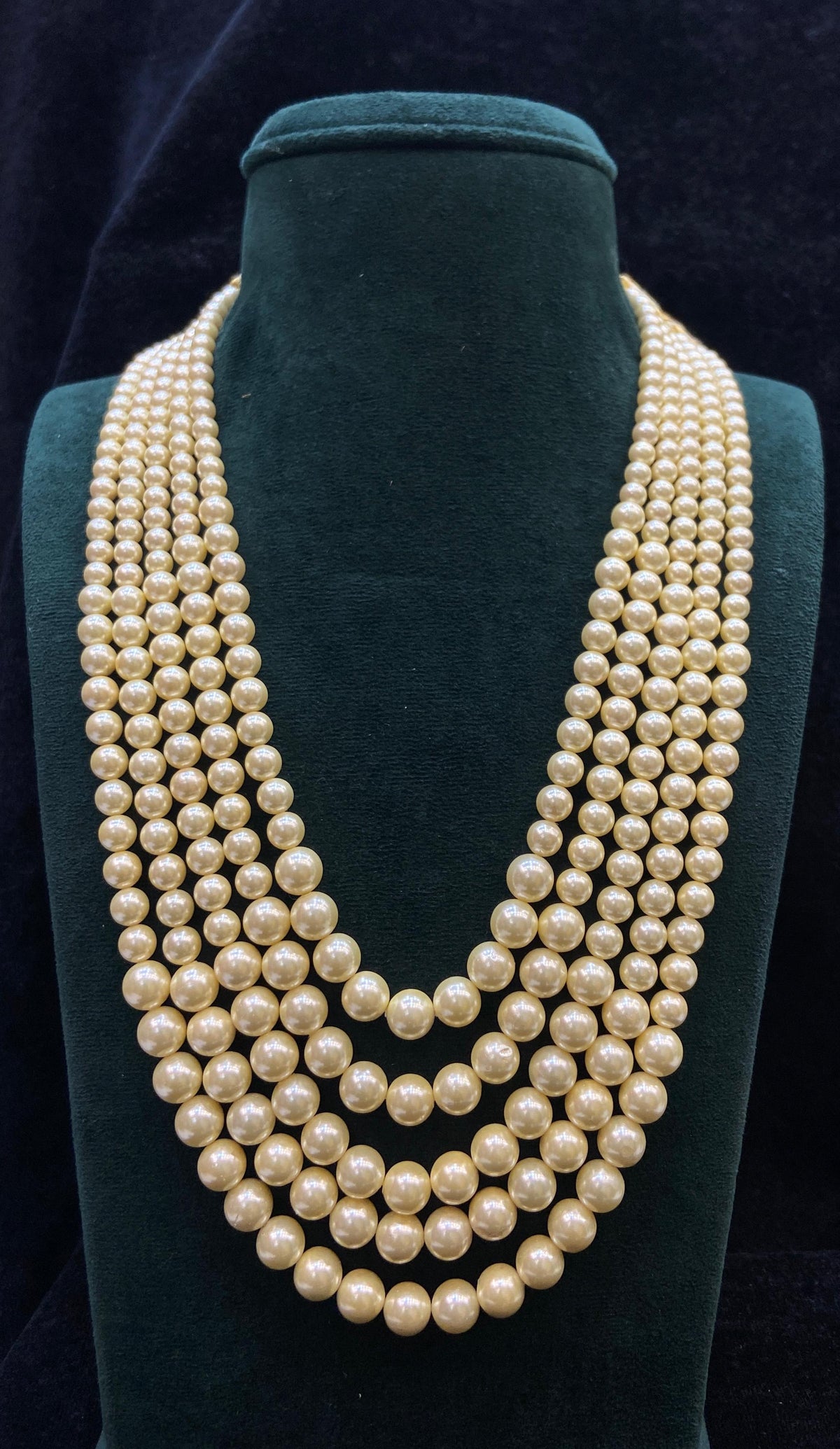 BEADS MALA AND CHAINS SHERWANI MALA 040 Cream 24 Inch