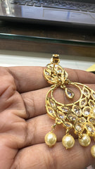 Earring Earrings 144 GOLDEN STONE WHITE