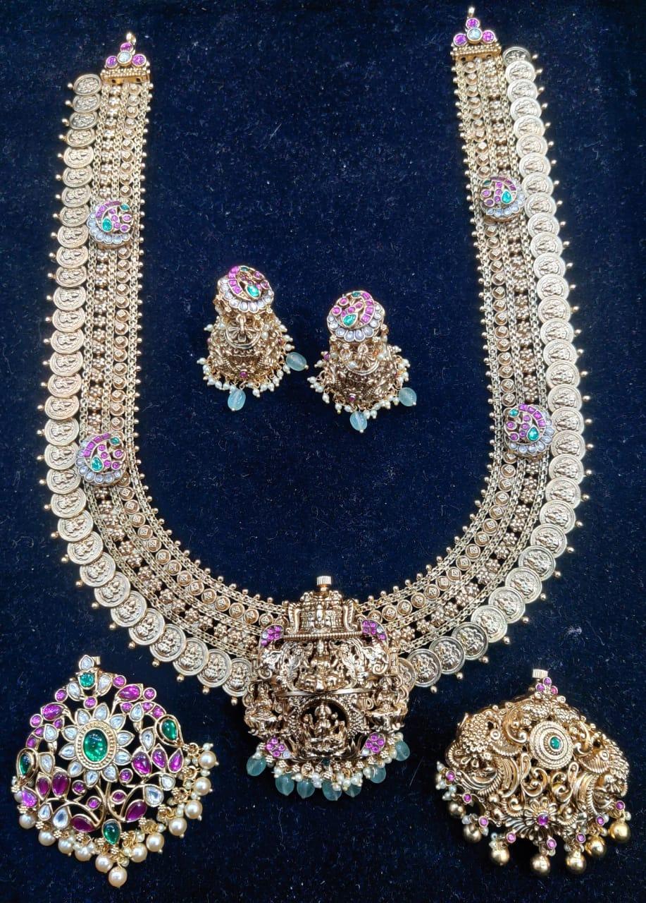 NECKLACE Long Kasul necklace 641 - KA641 NAKSHI JADAU MIX MULTI COLOR