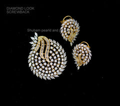 PENDANT SET / LOCKETS pendant set 290 DIAMOND DUAL PLATING DIAMOND LOOK