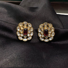 Earring Eartops 208 MOISSANITE RUBY