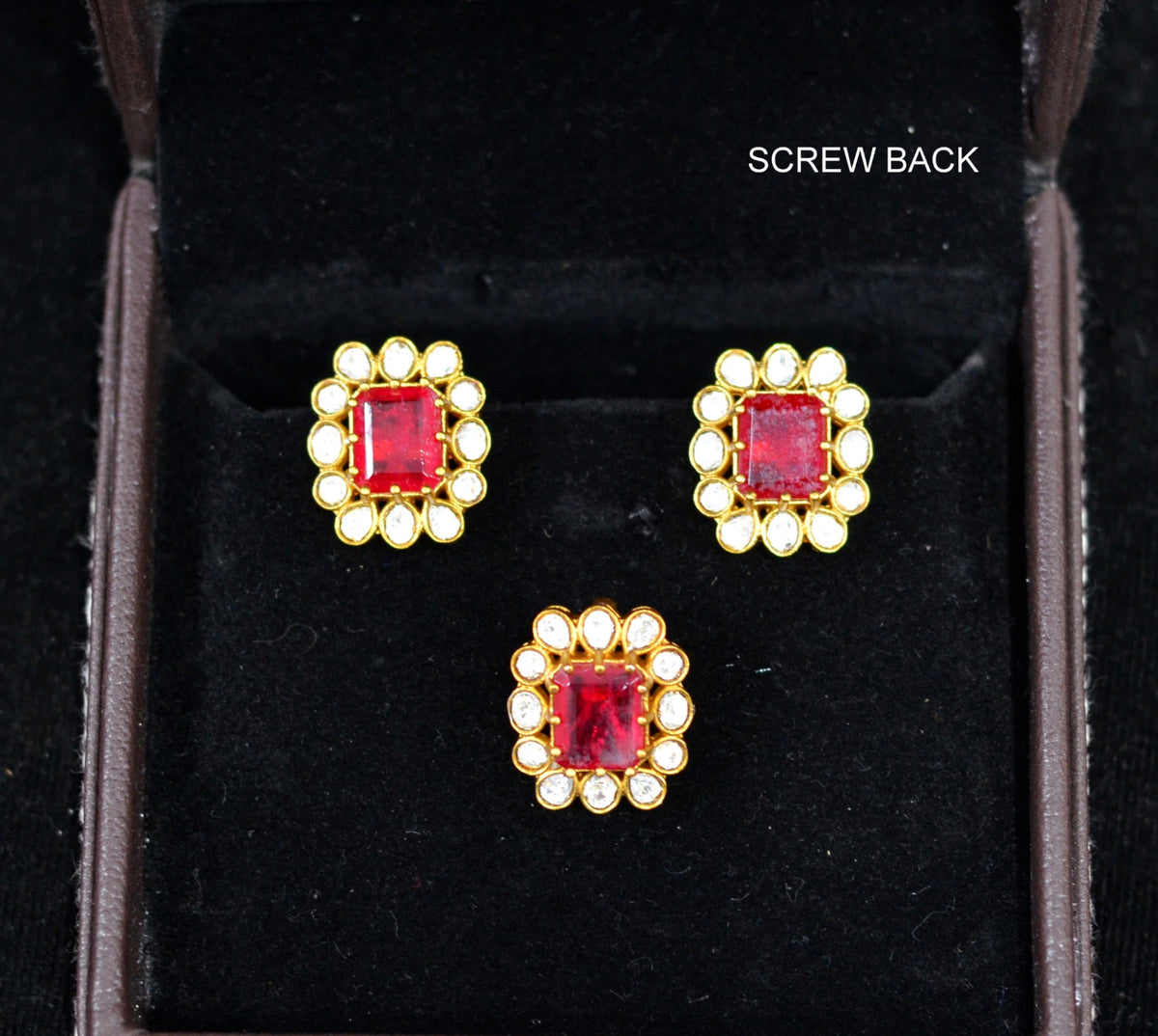PENDANT SET / LOCKETS pendant set 221 MOZONITE RUBY