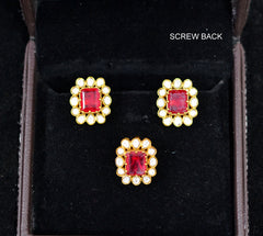 PENDANT SET / LOCKETS pendant set 221 MOZONITE RUBY