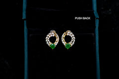 Earring Eartops 048 DIAMOND EMERALD