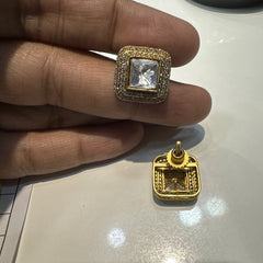 Earring Eartops 251 MOZONITE GOLDEN