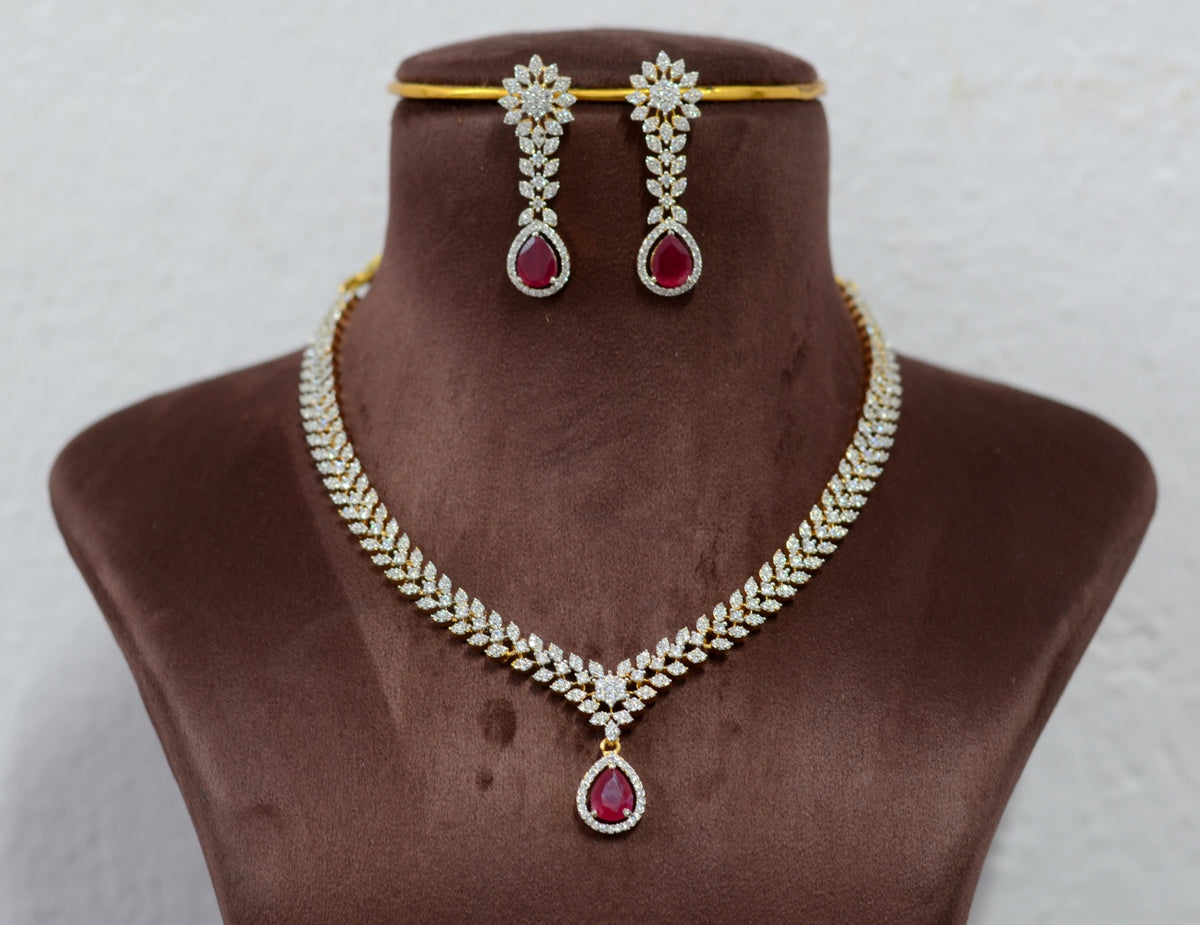 NECKLACE nK227 DIAMOND  RUBY