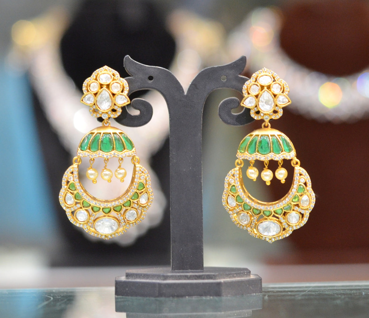 Earring Earrings 216 MOZONITE EMERALD