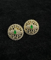 STUDS EARTOPS STUDS 043 GOLDEN EMERALD
