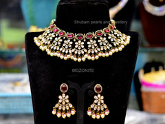 CHOKER Choker 078 Mozonite With Victorian Polish RUBY