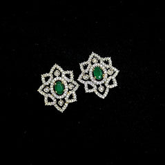Earring Eartops 235 DIAMOND EMERALD