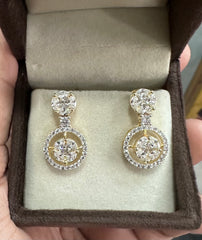 Earring eartops 138 DIAMOND DUAL PLATING DIAMOND LOOK