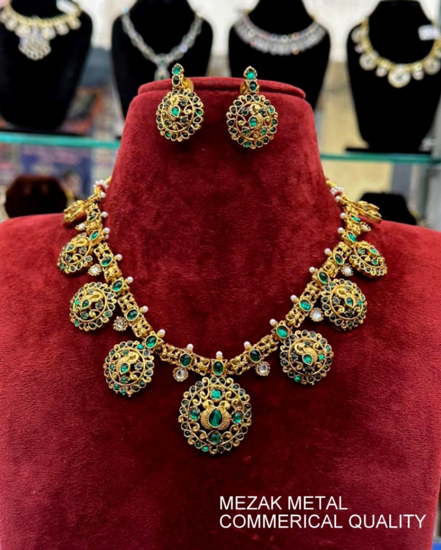 NECKLACE Necklace 903 NAKSHI AD STONE Green
