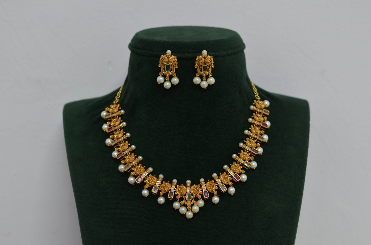NECKLACE Nk222 MATTE NAKSHI MULTI COLOR