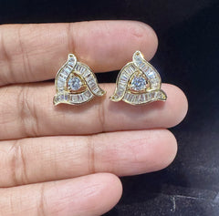 Earring Eartops 256 DIAMOND DUAL PLATING DIAMOND LOOK