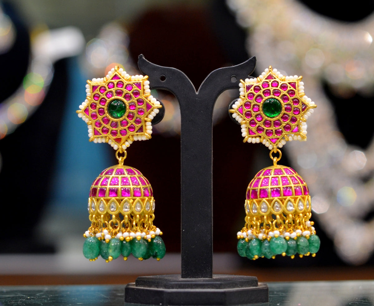 JADAU Jhumka 074 JADAU MULTI COLOR