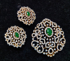 PENDANT SET CHAINS Pendant 137 DIAMOND EMERALD