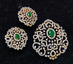 PENDANT SET CHAINS Pendant 137 DIAMOND EMERALD