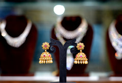 Earring Earrings 206 - EAS206 SMALL ANTIQUE ANTIQUE LOOK- RUBY