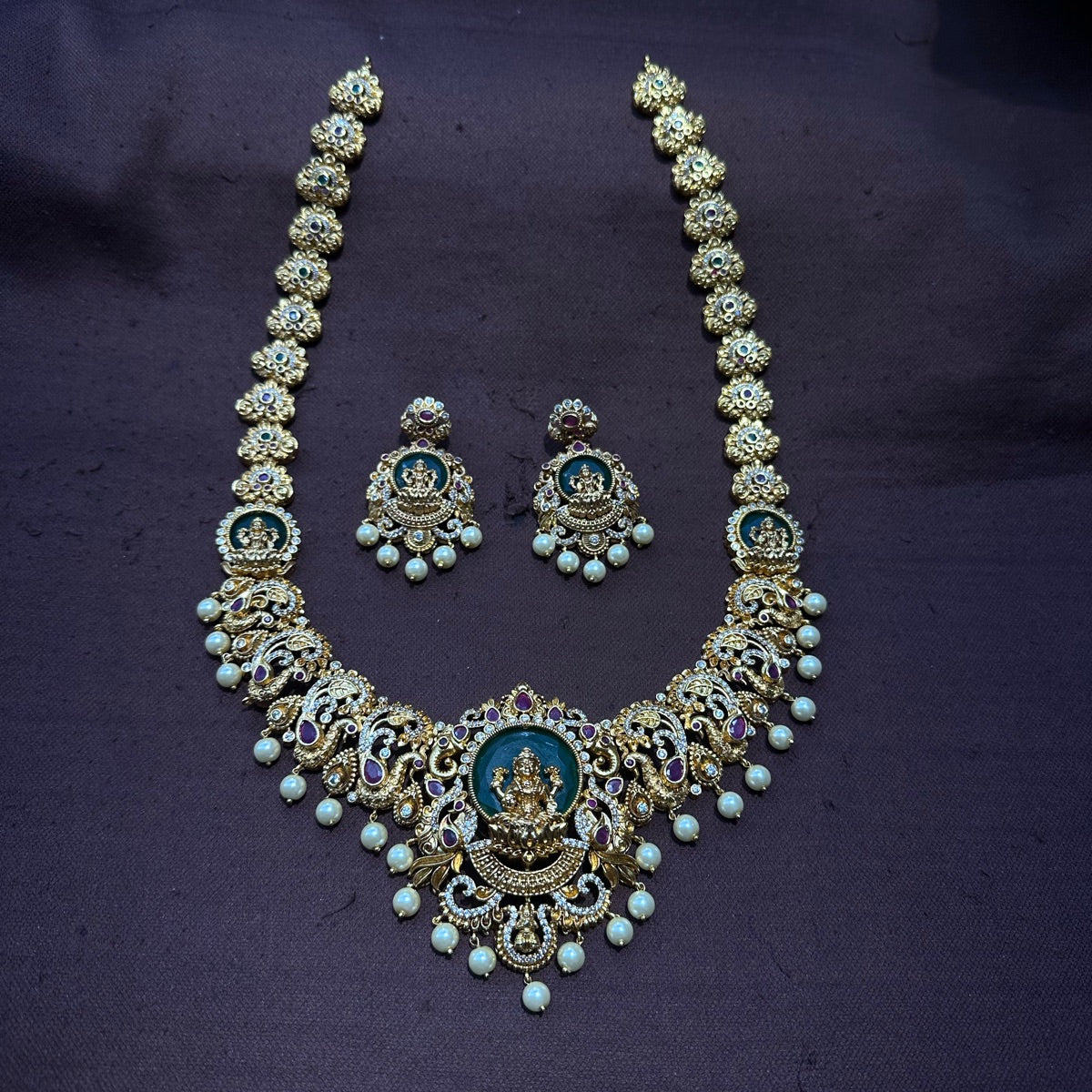 NECKLACE Long necklace 776 - NE776 NAKSHI AD STONE EMERALD