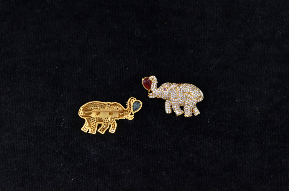ACCESSORIES  BROUCHE 007 SMALL GOLDEN STONE RUBY
