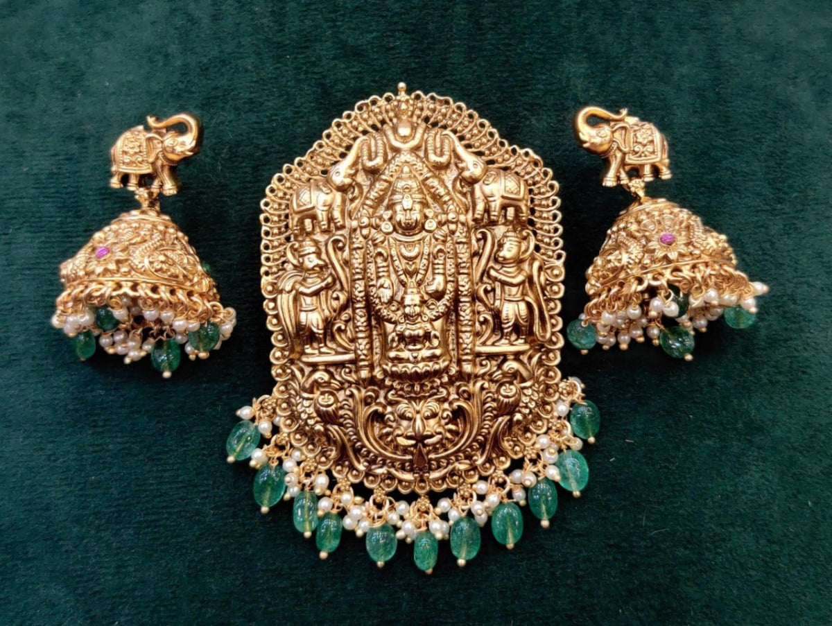 PENDANT SET CHAINS pendant set 190 NAKSHI ANTQIUE GOLDEN
