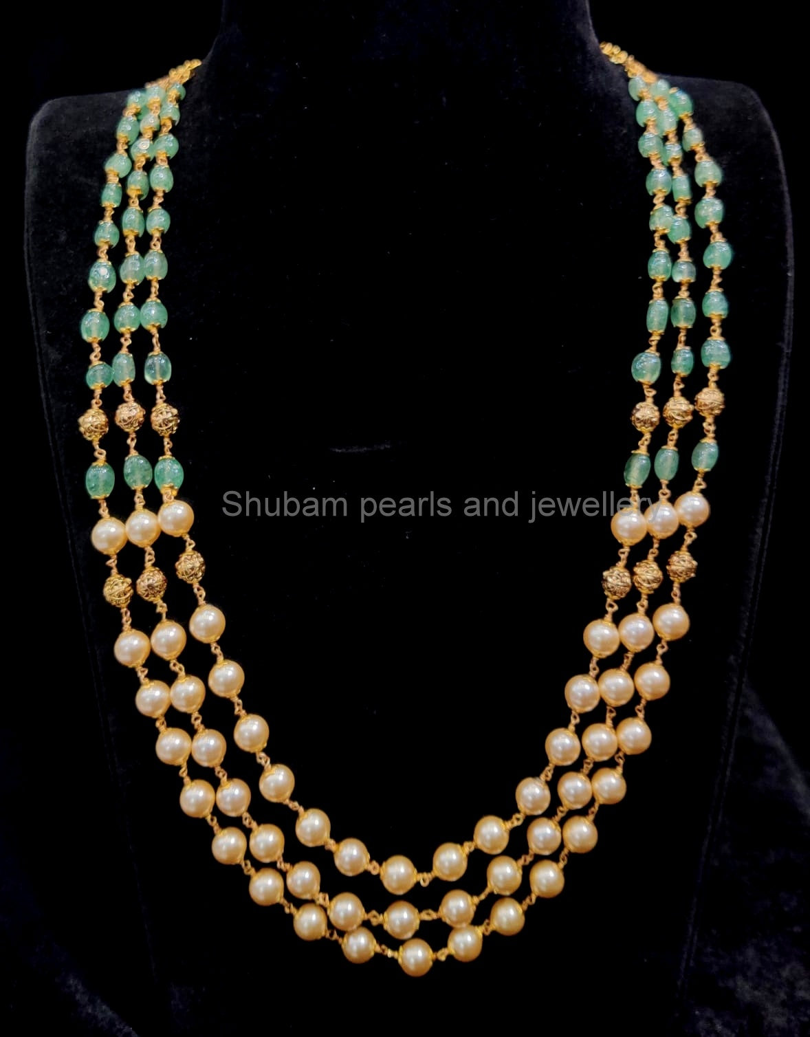 BEADS MALA AND CHAINS Natural beads mala 001 MULTI COLOR 16-18 Inch