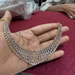 NECKLACE NECKLACE 795 DIAMOND DUAL PLATING DIAMOND LOOK