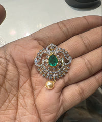 PENDANT SET CHAINS Locket 015 DIAMOND EMERALD