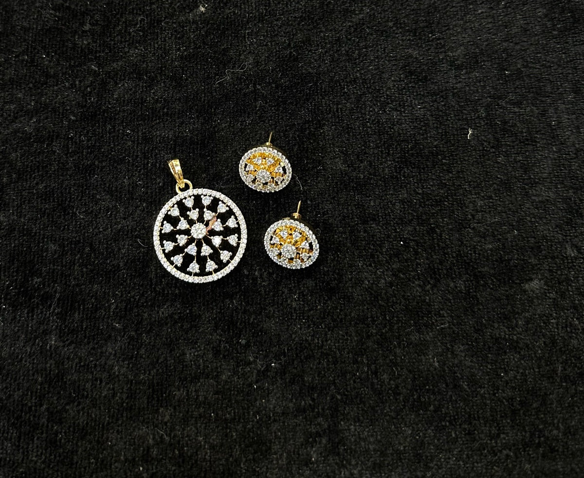 PENDANT SET / LOCKETS pendant set 276 DIAMOND DUAL PLATING DIAMOND LOOK