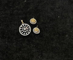 PENDANT SET / LOCKETS pendant set 276 DIAMOND DUAL PLATING DIAMOND LOOK