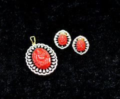 PENDANT SET CHAINS pendant set  026 DIAMOND CORAL