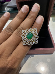 FINGERRING FIngerring 60 DIAMOND EMERALD