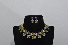 NECKLACE Necklace 961 SHORT- NE961 DIAMOND EMETHYST PURPLE