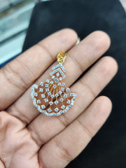 PENDANT SET CHAINS GJ PENDANT 124 DIAMOND  WHITE