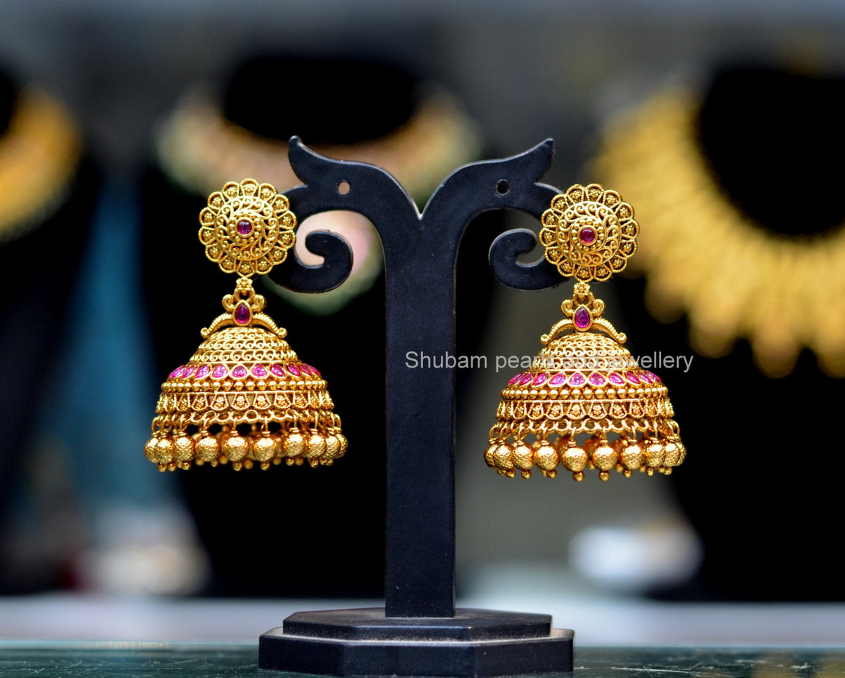 Earring Earrings 304 NAKSHI KEMPU RUBY