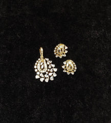 PENDANT SET / LOCKETS pendant set 263 DIAMOND DUAL PLATING DIAMOND LOOK