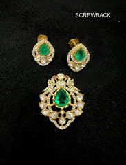 PENDANT SET / LOCKETS Pendant set 248 MOZONITE MINT GREEN