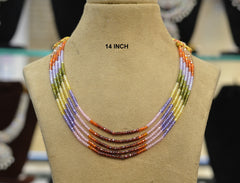 BEADS MALA AND CHAINS Cz mala 14 inch multi MULTI COLOR 14 INCH