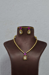 NECKLACE Necklace 747 Mozonite With Victorian Polish EMETHYST PURPLE