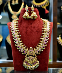 NECKLACE Long Necklace 663 - NE663 NAKSHI KEMPU EMERALD
